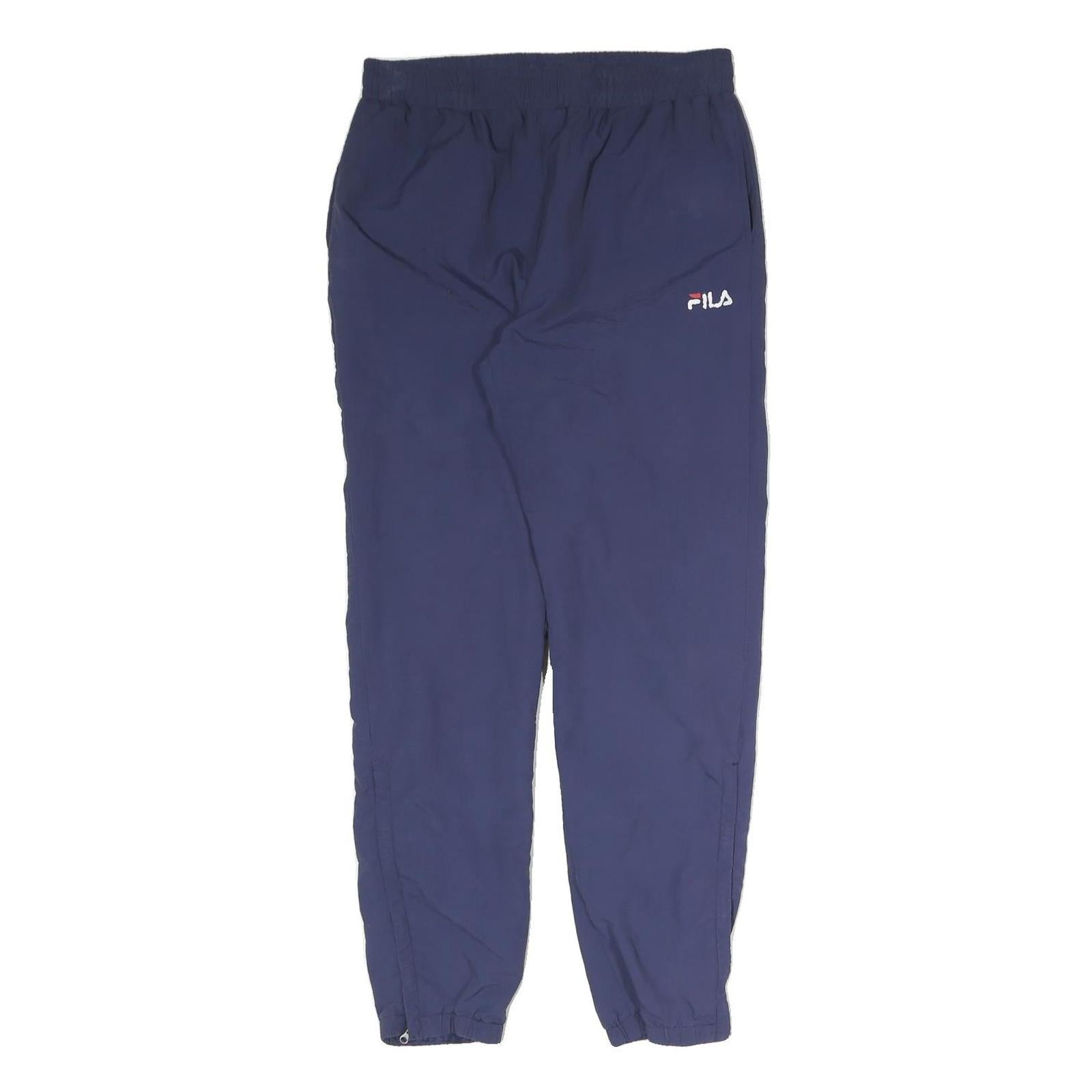 FILA Mens Joggers Navy Blue M W31 L30 Logo Elasticated Waist Adjustable Hem