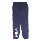 FILA Mens Joggers Navy Blue M W31 L30 Logo Elasticated Waist Adjustable Hem