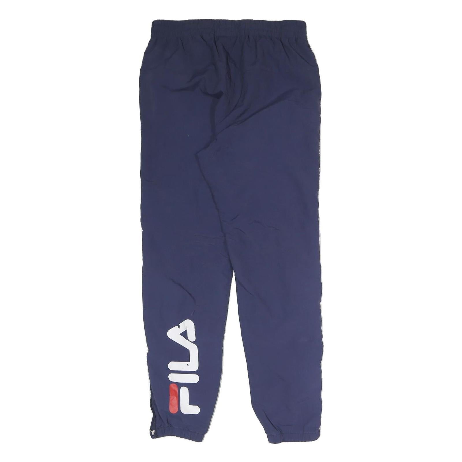 FILA Mens Joggers Navy Blue M W31 L30 Logo Elasticated Waist Adjustable Hem