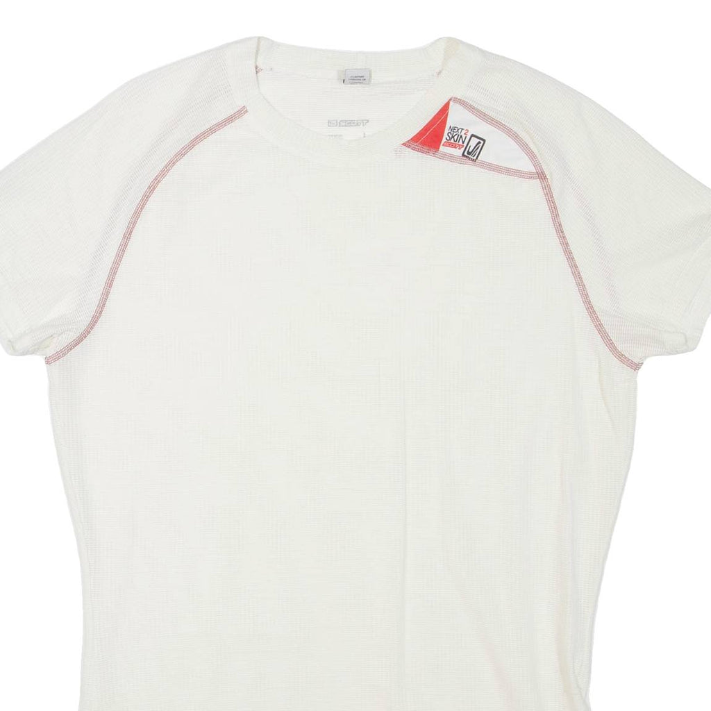 SCOTT Mens T-Shirt Beige Crew Neck L