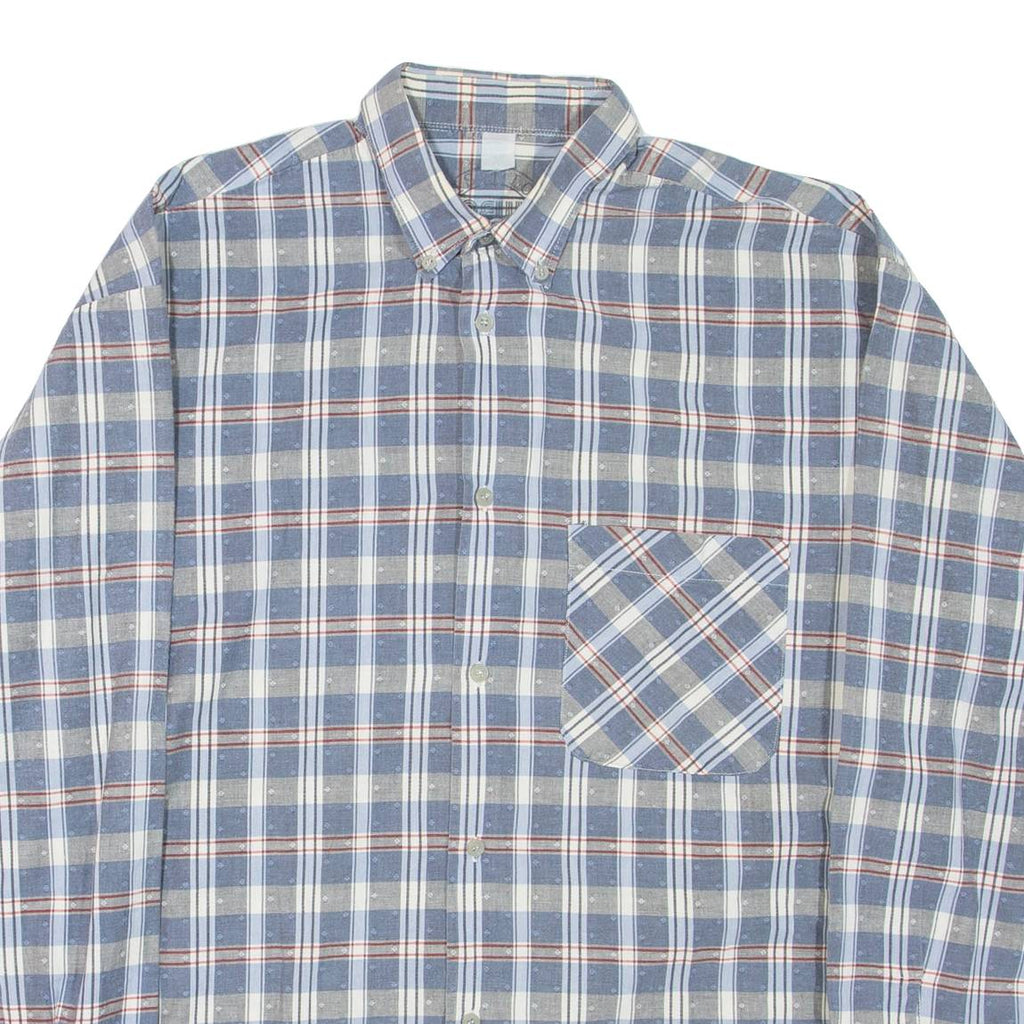 NEW WAVE Mens Shirt Blue Check Long Sleeve L