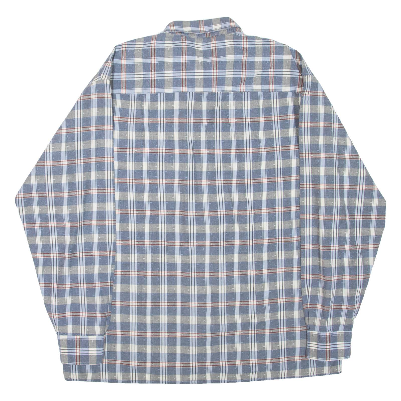 NEW WAVE Mens Shirt Blue Check Long Sleeve L
