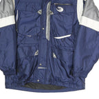 SUN SET Mens Blue & Grey Colourblock Outdoor Jacket XL Polyester Blend Zip