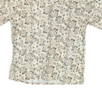 CAMPIA Mens Beige & Green Patterned Cotton Shirt M Casual Summer Beachwear