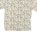 CAMPIA Mens Beige & Green Patterned Cotton Shirt M Casual Summer Beachwear