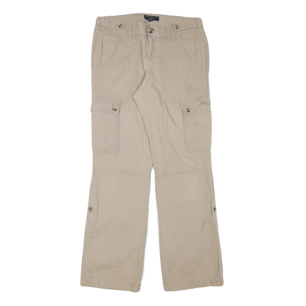 BANANA REPUBLIC Womens Relaxed Beige Cargo Trousers W30 L31 Cotton Blend Zip
