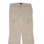 BANANA REPUBLIC Womens Relaxed Beige Cargo Trousers W30 L31 Cotton Blend Zip