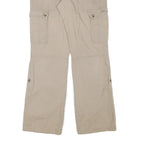 BANANA REPUBLIC Womens Relaxed Beige Cargo Trousers W30 L31 Cotton Blend Zip