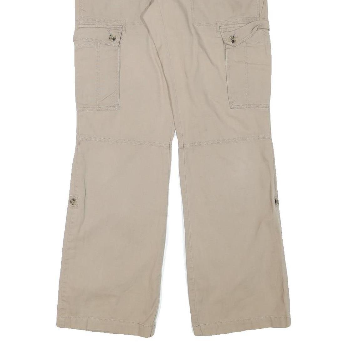 BANANA REPUBLIC Womens Relaxed Beige Cargo Trousers W30 L31 Cotton Blend Zip