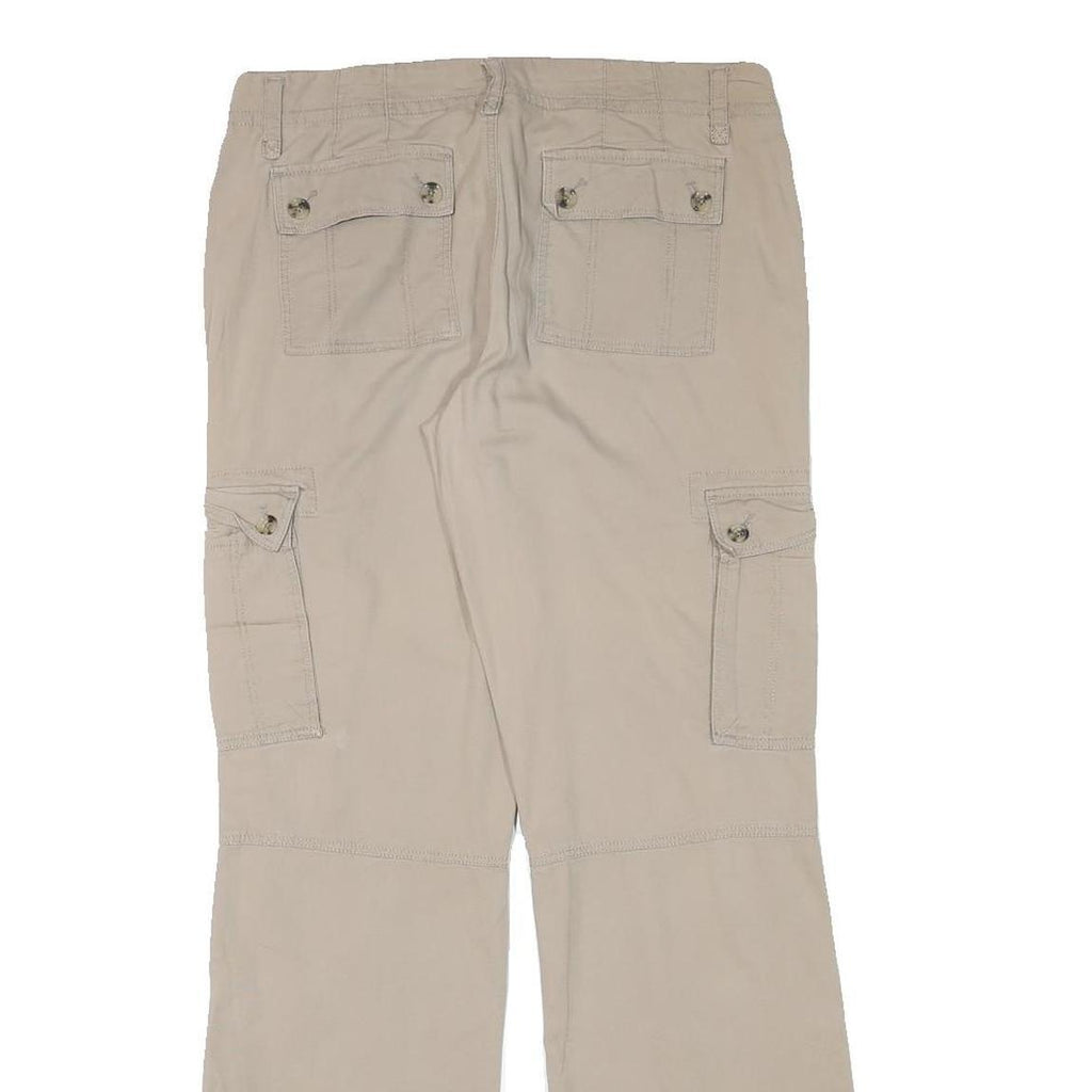 BANANA REPUBLIC Womens Relaxed Beige Cargo Trousers W30 L31 Cotton Blend Zip