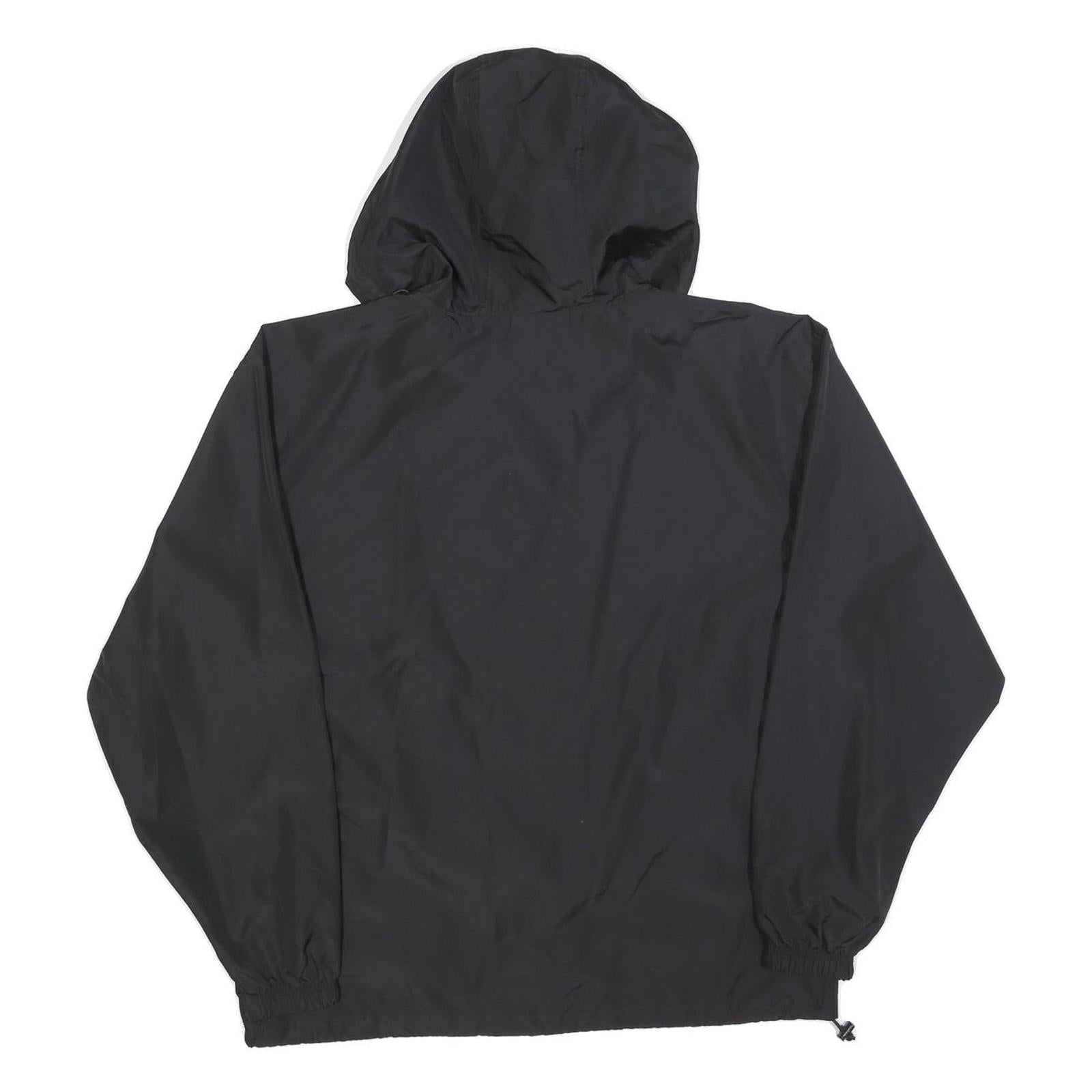 CHAMPION Mens Black K Soccer Coach Jacket M Polyester Plain Hooded Zip
