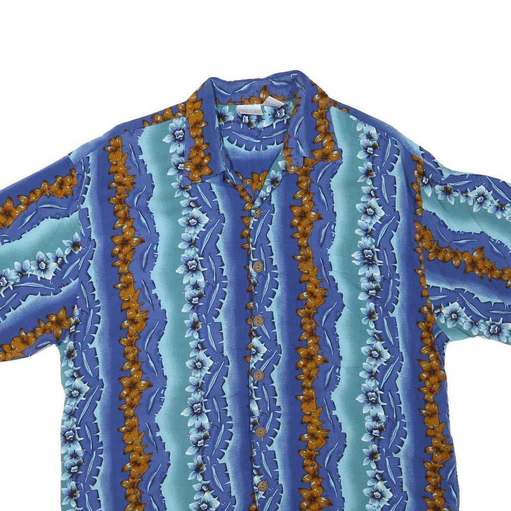 PRINCESS CRUISES Mens Blue Rayon Short Sleeve Shirt M Hawaiian Casual
