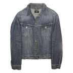 LEE Mens Blue Denim Jacket L Cotton Blend Button Closure Casual Classic Fit