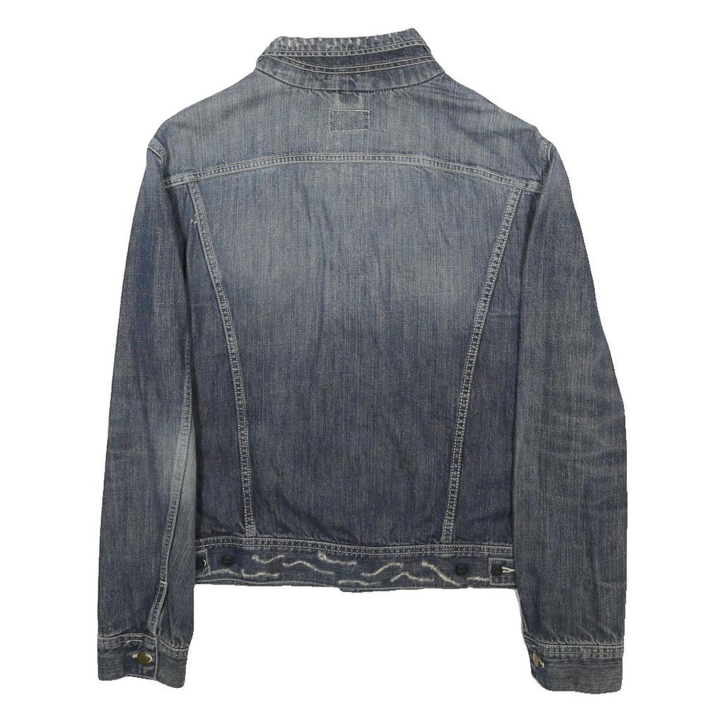LEE Mens Blue Denim Jacket L Cotton Blend Button Closure Casual Classic Fit