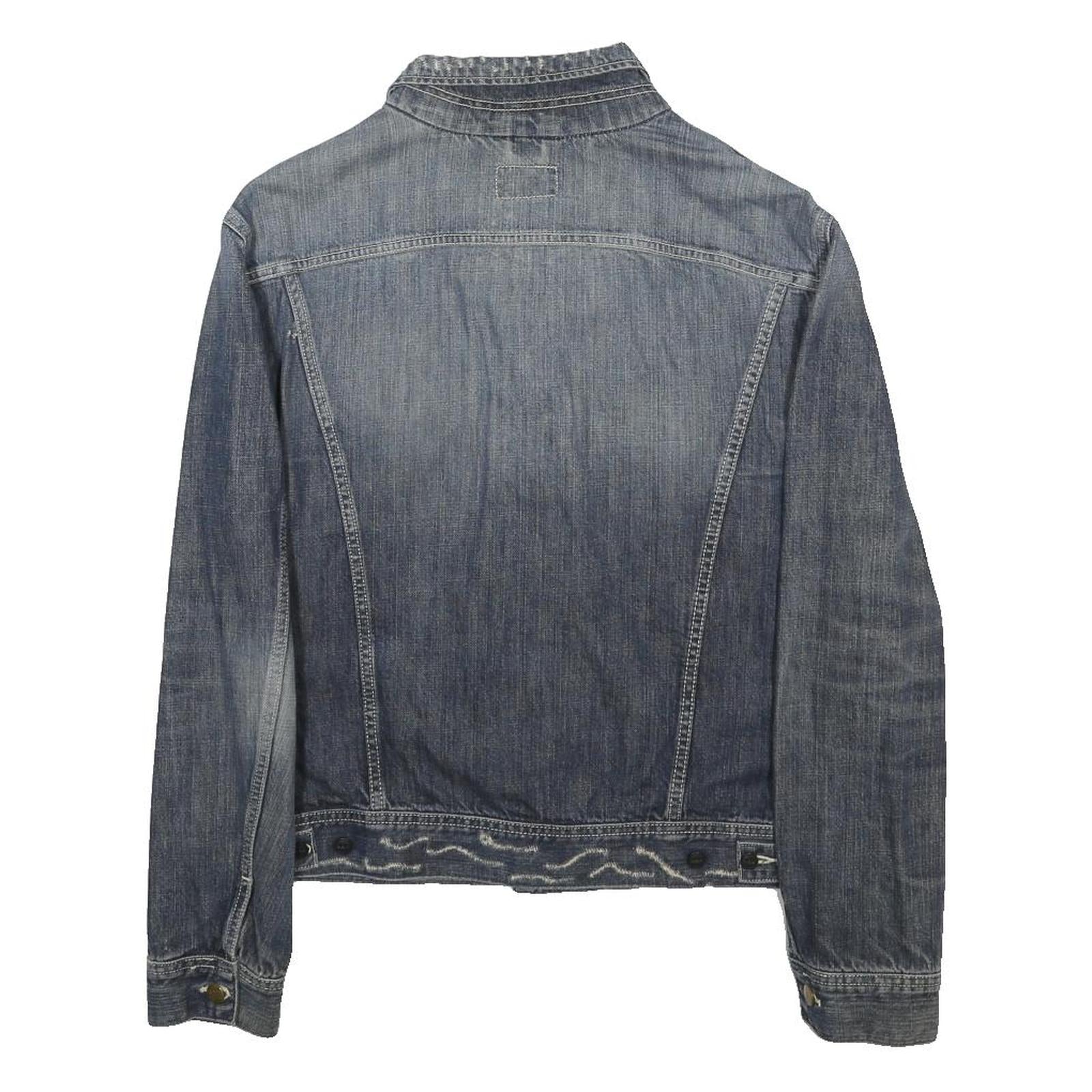 LEE Mens Blue Denim Jacket L Cotton Blend Button Closure Casual Classic Fit