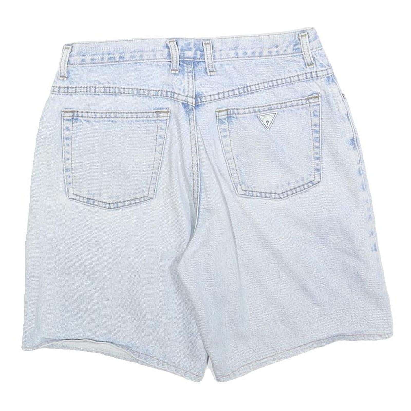 GUESS Mens Shorts Blue Cotton Casual M W33 Denim Light Wash