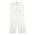 CELIO SPORTSWEAR Womens Cotton Blend White Regular Fit Straight Trousers W30 L30