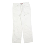 CELIO SPORTSWEAR Womens Cotton Blend White Regular Fit Straight Trousers W30 L30