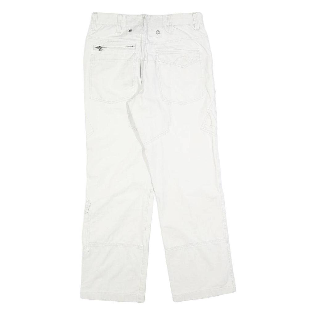 CELIO SPORTSWEAR Womens Cotton Blend White Regular Fit Straight Trousers W30 L30