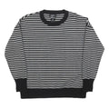 DKNY Womens Black & Grey Patterned Jumper Crew Neck Basic Knit S Designer Cotton