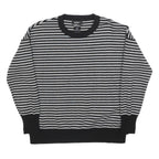 DKNY Womens Black & Grey Patterned Jumper Crew Neck Basic Knit S Designer Cotton