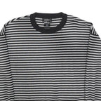 DKNY Womens Black & Grey Patterned Jumper Crew Neck Basic Knit S Designer Cotton
