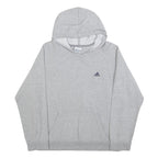 ADIDAS Mens Grey Pullover Hoodie S Casual Cotton Blend Lightweight