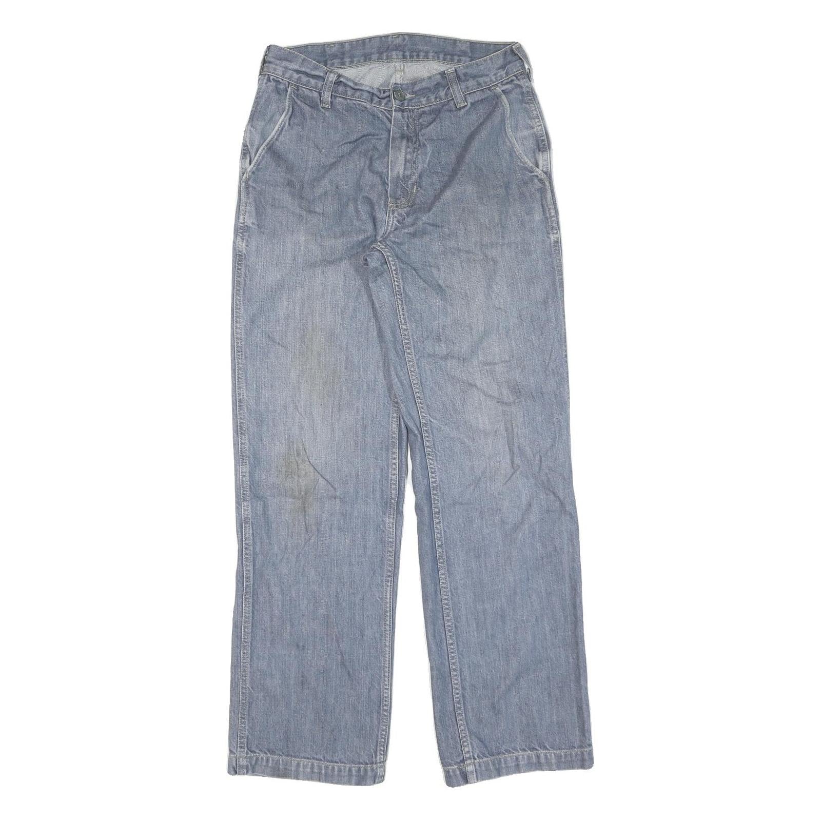 CARHARTT Womens Regular Fit Straight Leg Denim Light Blue Jeans W28 L29 Zip