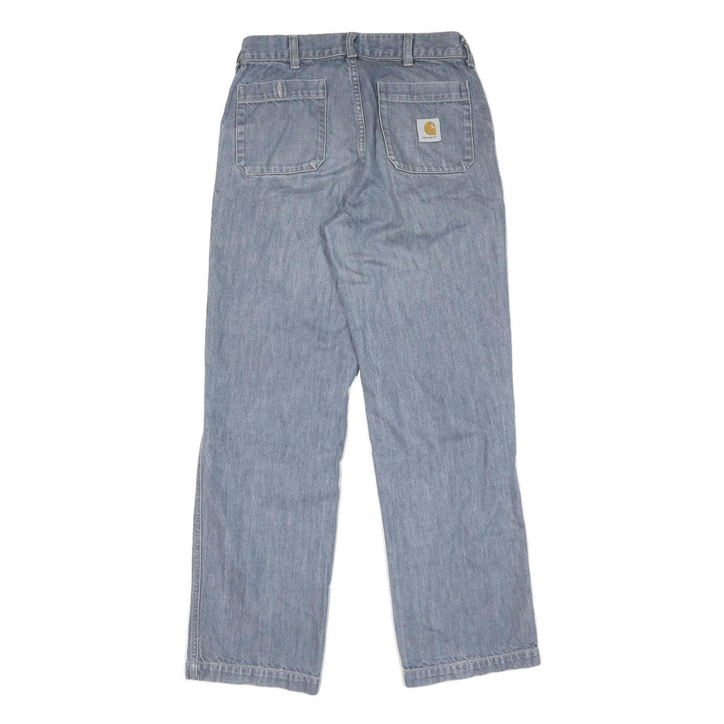 CARHARTT Womens Regular Fit Straight Leg Denim Light Blue Jeans W28 L29 Zip