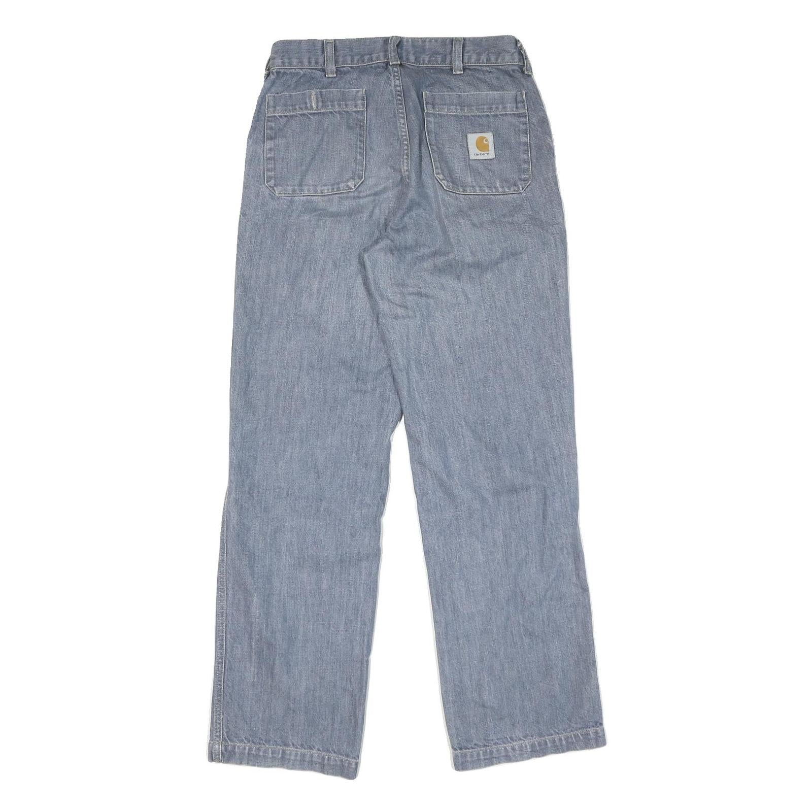 CARHARTT Womens Regular Fit Straight Leg Denim Light Blue Jeans W28 L29 Zip