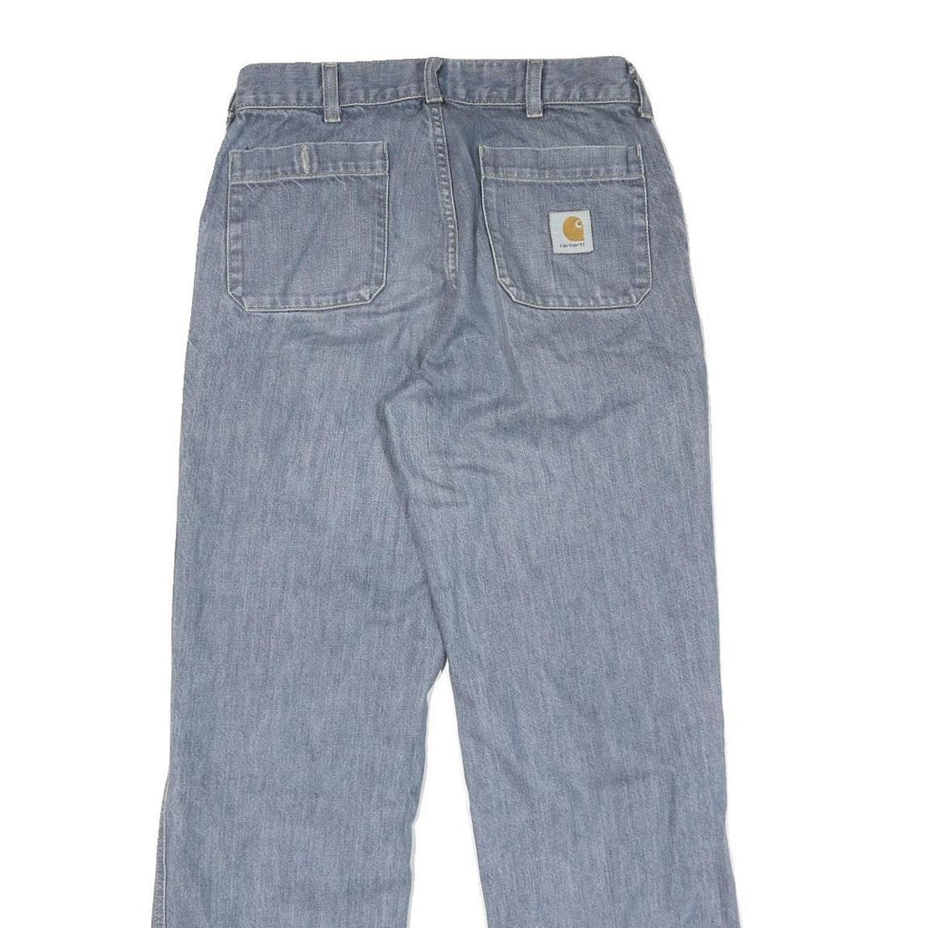CARHARTT Womens Regular Fit Straight Leg Denim Light Blue Jeans W28 L29 Zip
