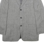 LANIFICIO CAMPORE Mens Grey Wool Blend Classic Jacket XL Woven Button Formal