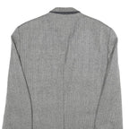 LANIFICIO CAMPORE Mens Grey Wool Blend Classic Jacket XL Woven Button Formal