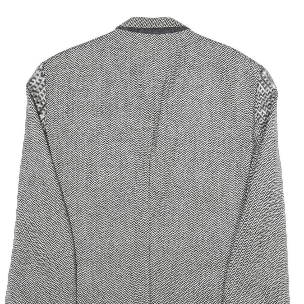 LANIFICIO CAMPORE Mens Grey Wool Blend Classic Jacket XL Woven Button Formal