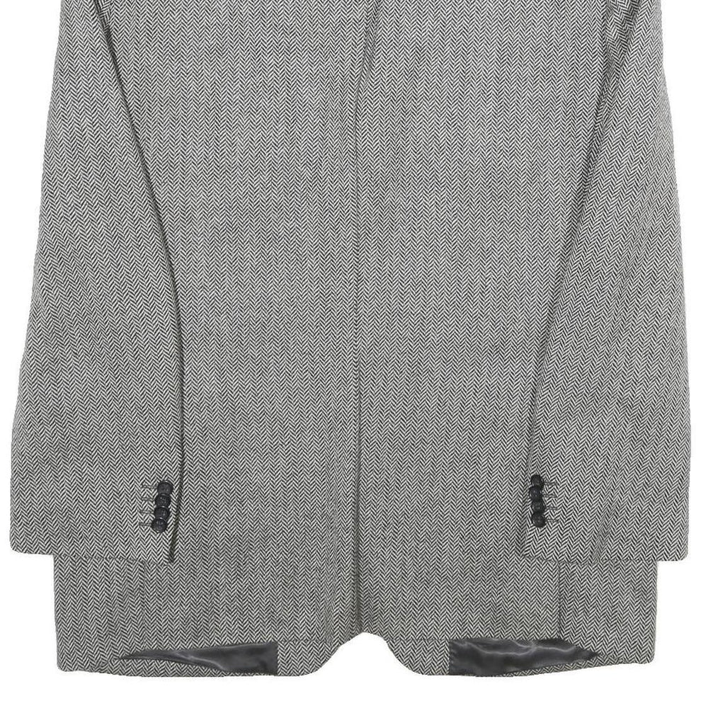 LANIFICIO CAMPORE Mens Grey Wool Blend Classic Jacket XL Woven Button Formal