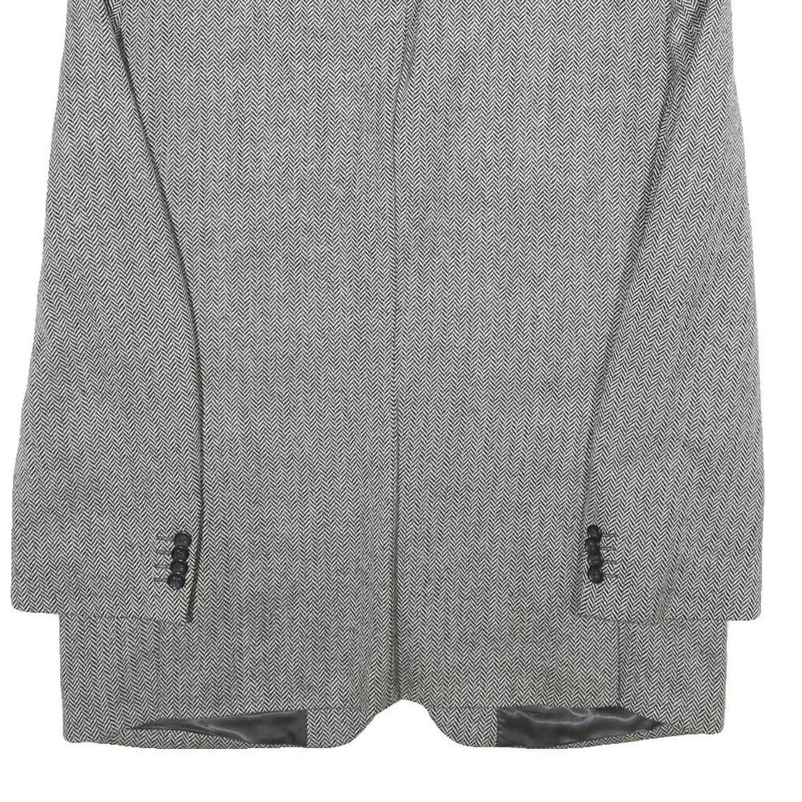 LANIFICIO CAMPORE Mens Grey Wool Blend Classic Jacket XL Woven Button Formal