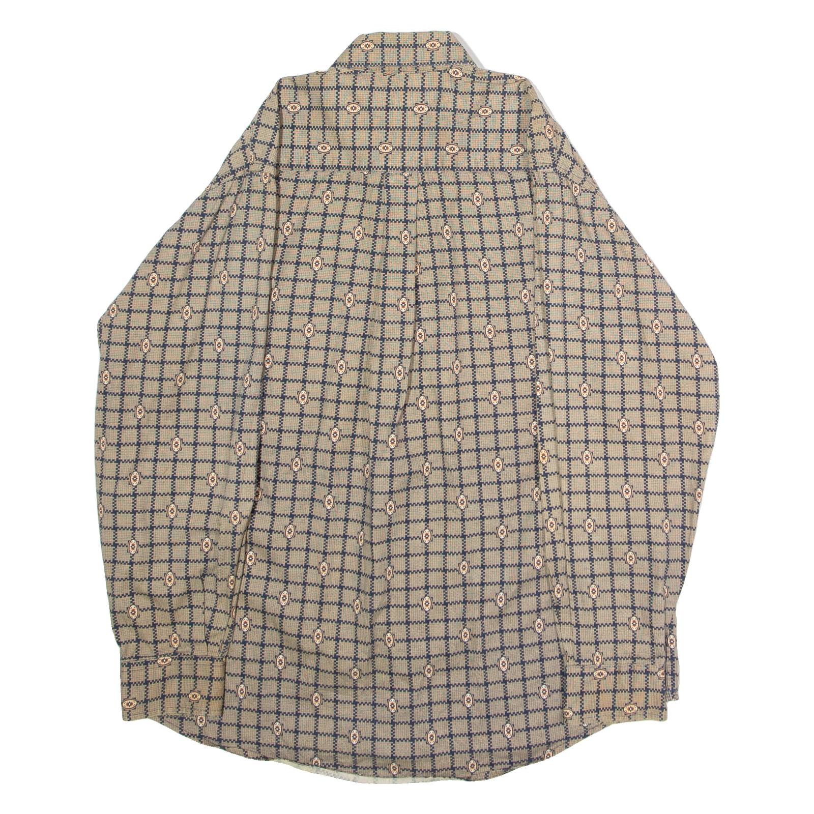 TRADER BAY Mens Shirt Gold 90s Check Long Sleeve M