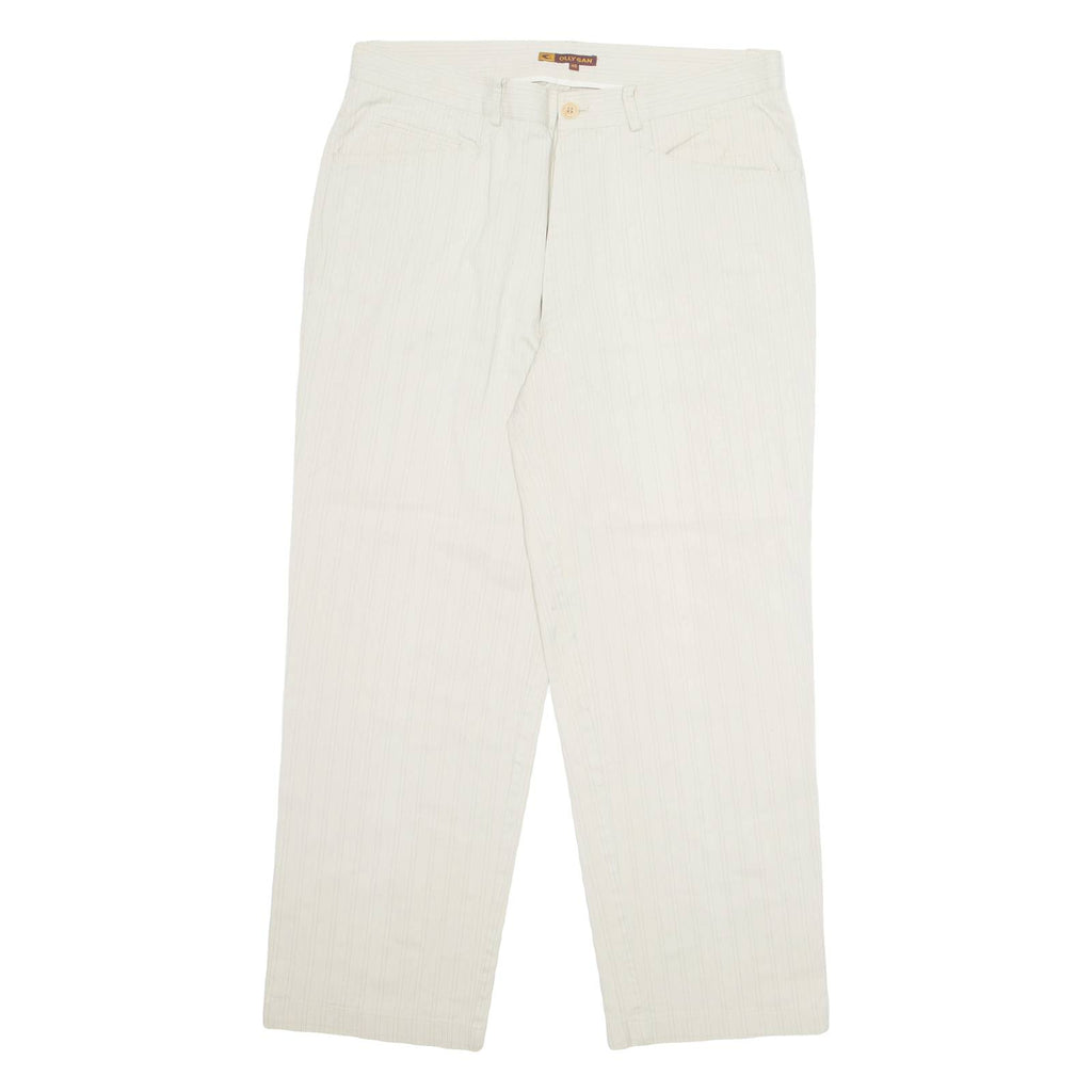 OLLY GAN Workwear Mens Trousers Beige Regular Straight W34 L27