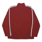 TOMMY HILFIGER Mens Red Pullover Patterned Quarter Zip Jumper L Sports Casual
