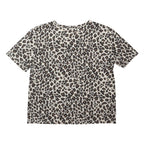 M&S Womens Cream & Brown Leopard Print Basic Top Short Sleeve Round Neck UK 12