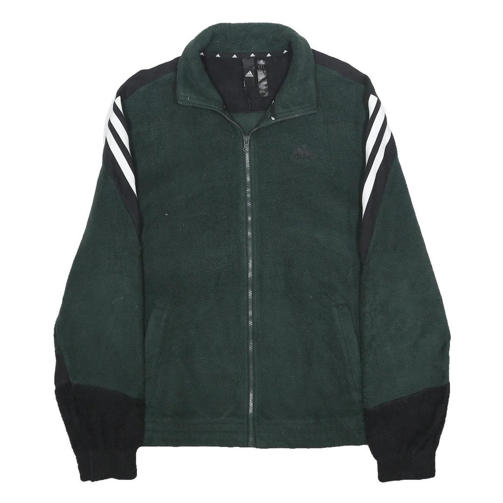 ADIDAS Mens Green & Black Track Jacket M Polyester Zip Casual Sportswear