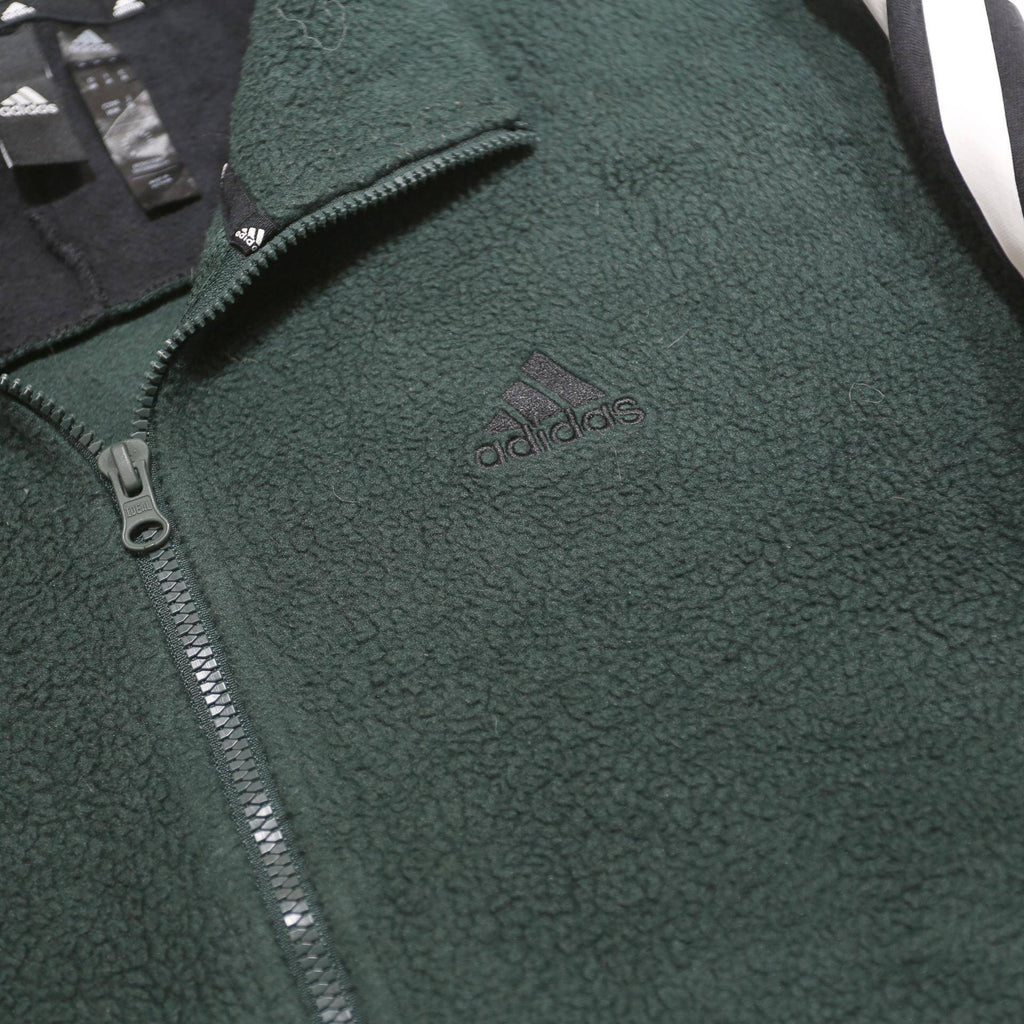 ADIDAS Mens Green & Black Track Jacket M Polyester Zip Casual Sportswear