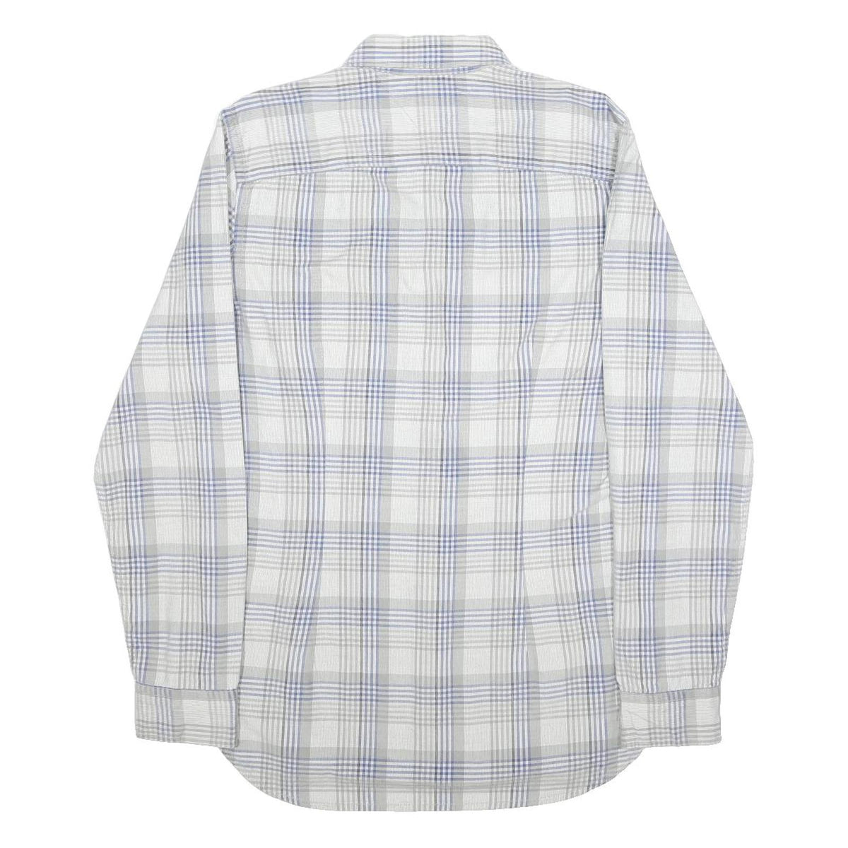 TOMMY HILFIGER Mens Blue & Grey Check Shirt M Classic Cotton Long Sleeve Casual