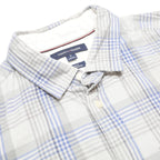 TOMMY HILFIGER Mens Blue & Grey Check Shirt M Classic Cotton Long Sleeve Casual