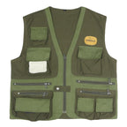 CORMORAN Mens Green & Olive Outdoor Waistcoat L Polyester Blend Woven Plain Zip