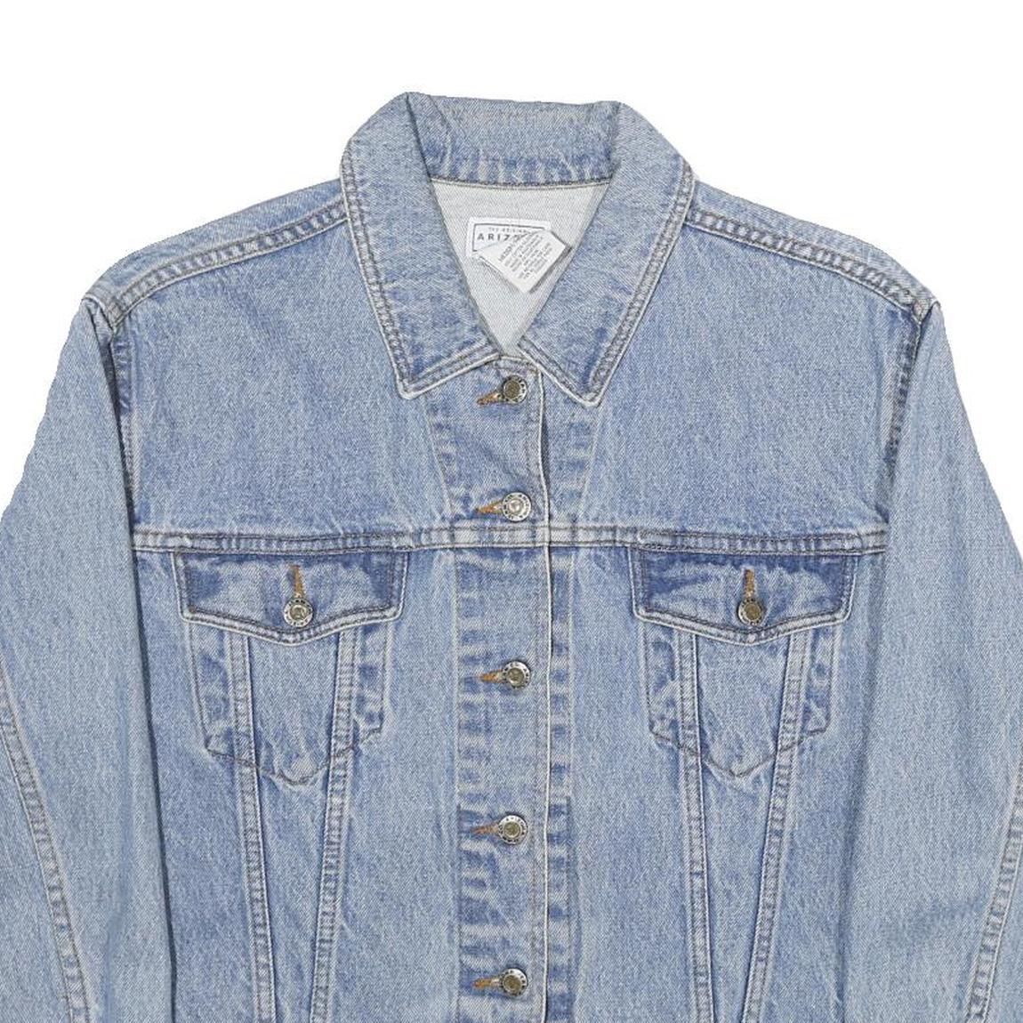 ARIZONA JEAN COMPANY Womens Blue Light Denim Button Jacket M Cotton Classic