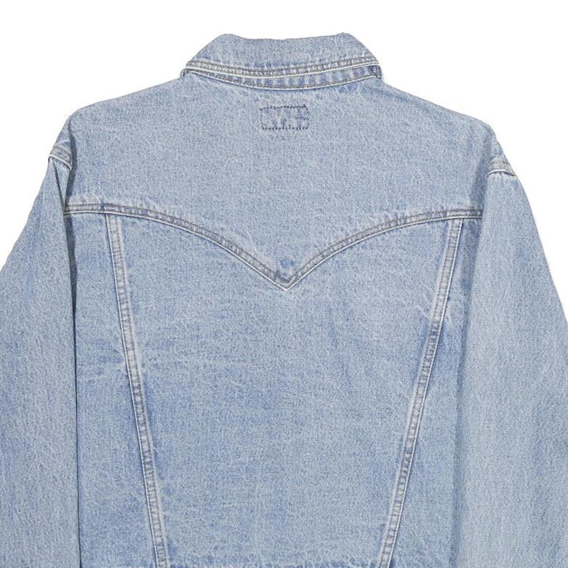 ARIZONA JEAN COMPANY Womens Blue Light Denim Button Jacket M Cotton Classic