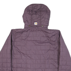 CARHARTT Mens Purple Quilted Jacket XL Polyester Blend Zip Hooded Casual