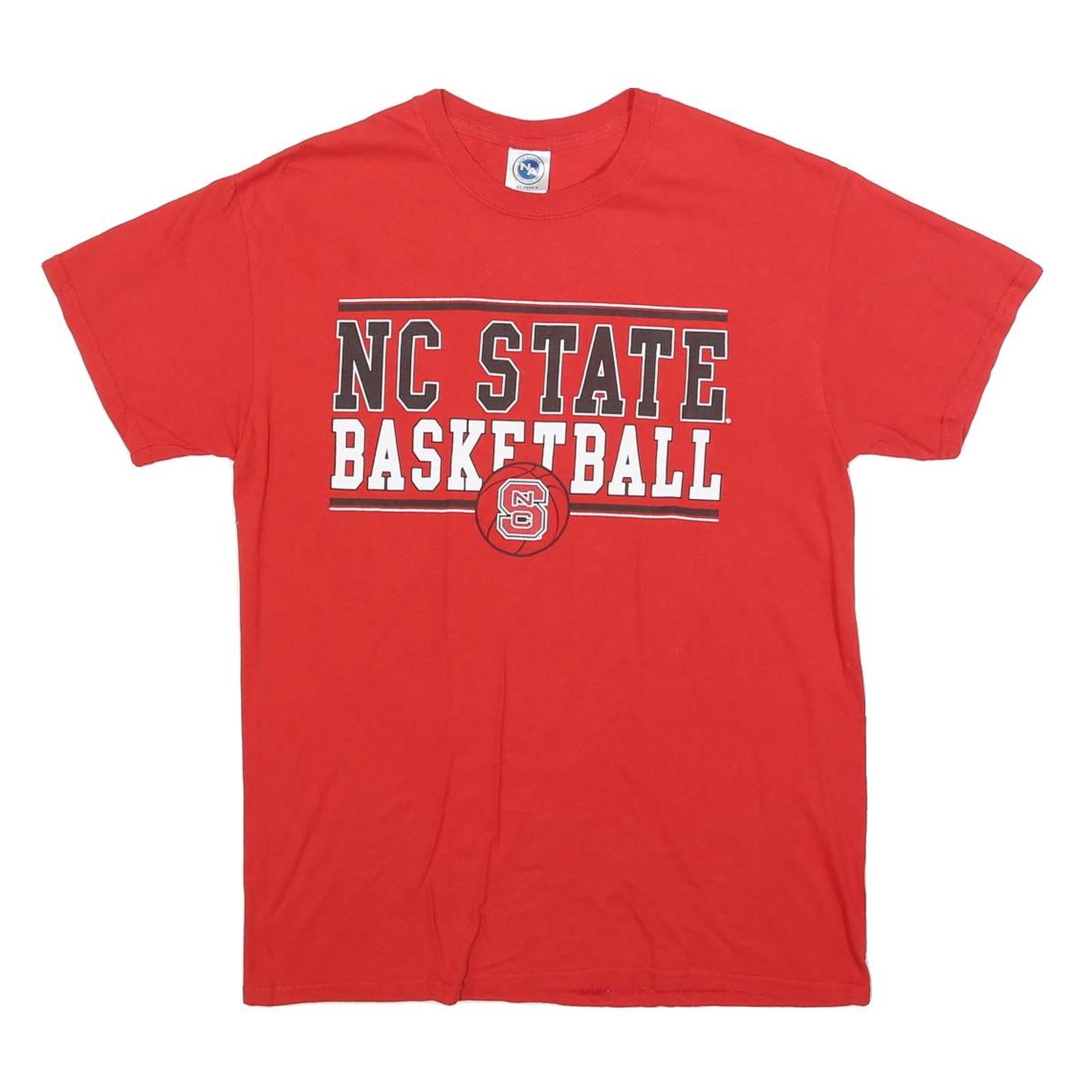 NEW AGENDA Mens Red NC State Basketball Graphic T-Shirt M Short Sleeve Crew Neck