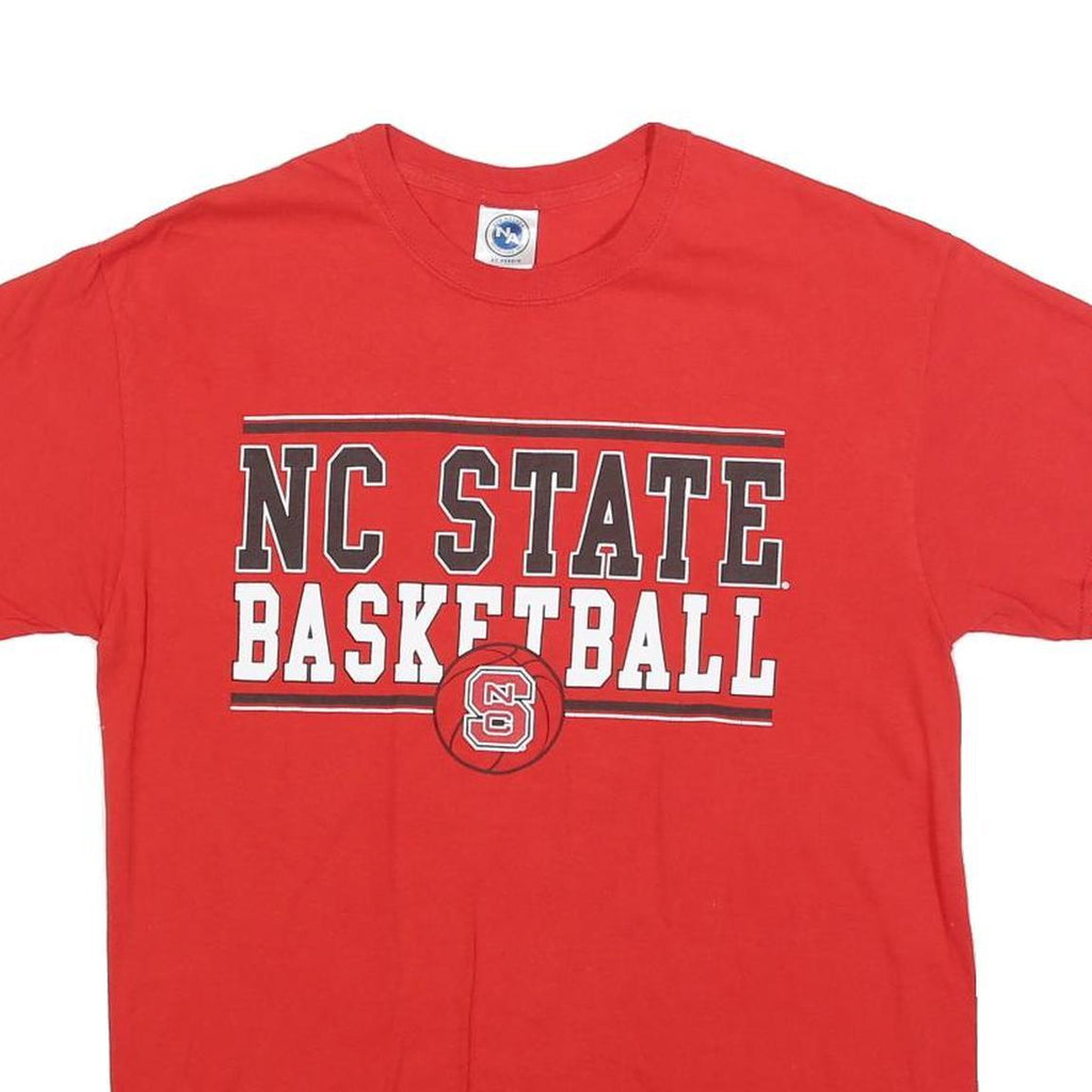 NEW AGENDA Mens Red NC State Basketball Graphic T-Shirt M Short Sleeve Crew Neck